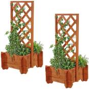 Melko - rose arche + jardinière 2X pergola treillis pot de fleurs aide à l'escalade arche bois