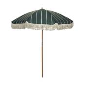 Parasol en bois de hêtre et tissu vert 190x230cm Hdblock
