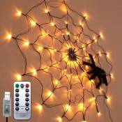 Perle Rare - Décorations d'Halloween Lumières de toile d'araignée - Guirlandes lumineuses led, lumière de toile d'araignée noire étanche pour la