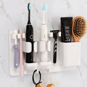 Porte-brosse à dents électrique, support mural pour brosse à dents et rasoir, support de rangement suspendu pour brosse à dents et dentifrice