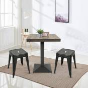 Skecten - Table Carrée Style Industriel Métal et Bois Style 1