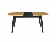 Table à manger extensible bois et noir l140-180 cm meena