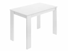 Table à manger rectangulaire en panneaux de particules mélaminés coloris blanc - longueur 110 x profondeur 67 x hauteur 77 cm