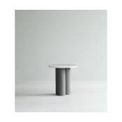Table d'appoint grise et plateau white carrara 40 x