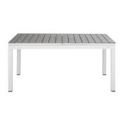 Table de jardin extensible en aluminium imitation bois