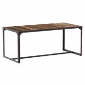Table rectangulaire 6 personnes en bois et métal 180