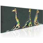 Tableau girafes colorées - 135 x 45 cm