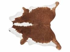 Tapis en peau de vache 2-3 m² marron et blanc nasqu 301028
