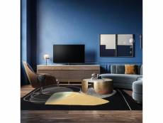 Tapis salon 120x170 azur noir tapis en laine, moderne et élégant