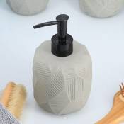 Tendance - distributeur a savon ciment avec rainures 180 ml - gris