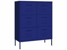 Vidaxl armoire à tiroirs bleu marine 80x35x101,5 cm