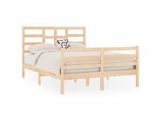 Vidaxl cadre de lit bois massif 120x190 cm petit double