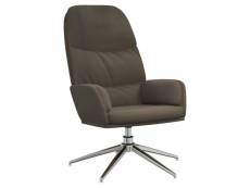 Vidaxl chaise de relaxation gris foncé similicuir daim
