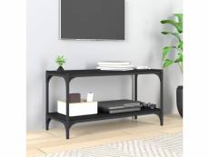 Vidaxl meuble tv noir 80x33x41 cm bois d'ingénierie