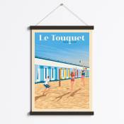 Affiche Le Touquet-Paris-Plage + Cadre Magnétique (Noir) 50x70 cm