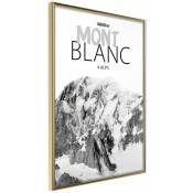Affiche Murale Encadrée 'peaks Of The World Mont Blanc' 20 x 30 Cm Or - Paris Prix