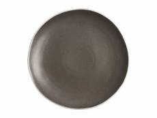 Assiette plate 205 mm chia - 3 couleurs - boîte de 6 - olympia - gris - porcelaine x27mm