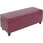 Banquette Kriens, coffre, banc, cuir + similicuir, 112x45x45cm rouge - red