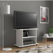 Bim Furniture - Yogi meuble tv bas à roulettes 80 x 40 x 60h cm blanc - Bim Supplies