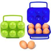 Boîte à œufs en plastique portable 6 grilles Boîte de rangement pour œufs pliable Boîte à œufs de grande capacité Boîte de rangement pour support à
