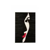 Cadre Femme Cuir Noir/Blanc/Rouge - l 80 x l 1,3 x h 120 cm - Noir et Blanc
