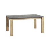 Caesaroo - Table 160x90 cm Gris avec pieds en chêne naturel chêne et gris