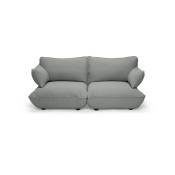 Canapé en polyester gris souris 210 x 108 cm Sumo