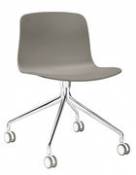 Chaise à roulettes About a chair AAC14 / Pivotante - Hay gris en métal