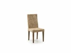 Chaise bois rotin marron 46x50x100cm - bois, rotin - décoration d'autrefois
