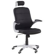 Chaise de Bureau en Tissu Maillé Noire Moderne Hauteur Réglable Rotation Premier