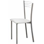 Chaise de cuisine blanche économique 42 cm (largeur) x 89 cm (hauteur) x 45 cm (profondeur).
