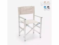 Chaise de plage pliante portable en aluminium textilène