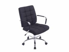 Chaise fauteuil de bureau à roulettes en tissu noir hauteur réglable bur10111