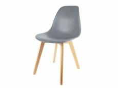 Chaise scandinave coque - h. 83 cm - gris