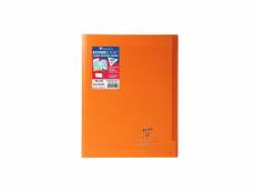 Clairefontaine - cahier piqûre koverbook - 24 x 32 - 96 pages seyes - couverture polypro translucide - orange
