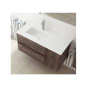 Decohor - Lavabo pour meuble de salle de bains avec vasque déportée pour meuble de 80cm en résine à charge minérale solid surface. Différentes