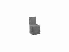 Douceur d'interieur housse de chaise unie a nouettes 50x50x50 cm essentiel gris