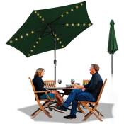 Einfeben - 2.7m parasol parapluie de jardin parapluie extérieur UV40+ parasol de marché avec jardin solaire led, vert, 2.7m