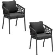 Hesperide - Lot de 2 fauteuils repas Oriengo aluminium
