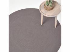 Homescapes tapis rond tissé à plat en coton gris, 150 cm RU1332D