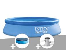 Kit piscine autoportée Intex Easy Set 2,44 x 0,61 m + Bâche de protection + Épurateur à cartouche
