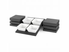 Kit présentoir buffet cubic® avec 4 bols carrés
