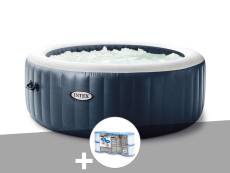 Kit spa gonflable Intex PureSpa Blue Navy rond Bulles 4 places + 6 filtres