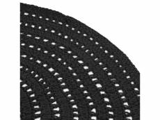 Label51 tapis tricoté coton rond 150 cm noir 432827