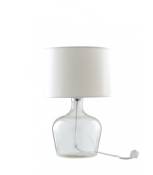 Lampe de table Hendrix 1 ampoule Verre,Tissu blanc