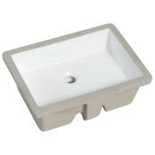 Meje - T201449,5 cm Évier de salle de bain rectangulaire encastré en céramique Blanc