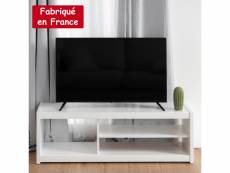Meuble TV design Scandinave en blanc avec compartiments