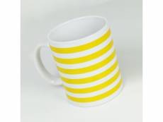 Mug distingué mug en céramique rayures jaunes