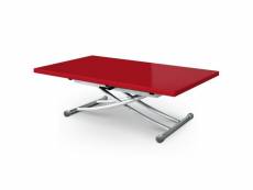 Paris prix - table basse rectangulaire "higher" 150cm rouge laqué