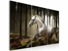 Paris prix - tableau imprimé "cheval blanc parmis les arbres" 80 x 120 cm